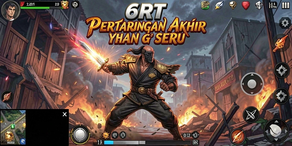 Tangkapan layar dari gameplay seru di 6RT dengan pertarungan intens.