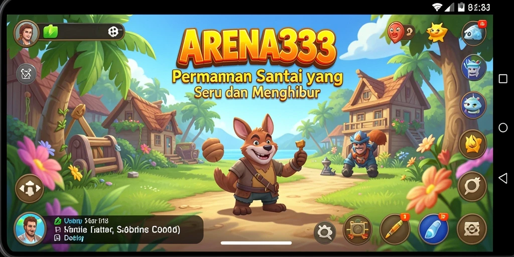 Tampilan permainan ARENA333 yang penuh warna dan ceria.