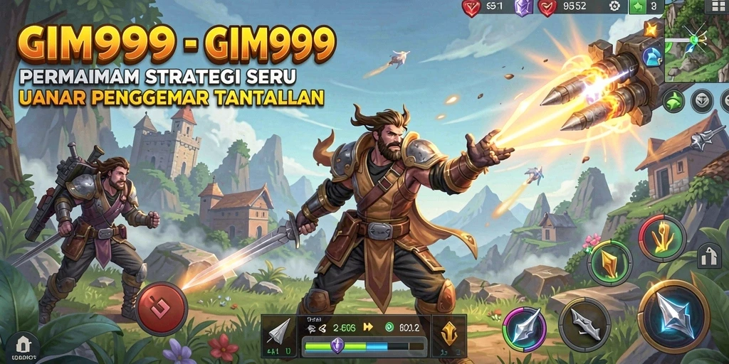 Screenshot gameplay GIM999 menunjukkan tindakan strategi yang intens.