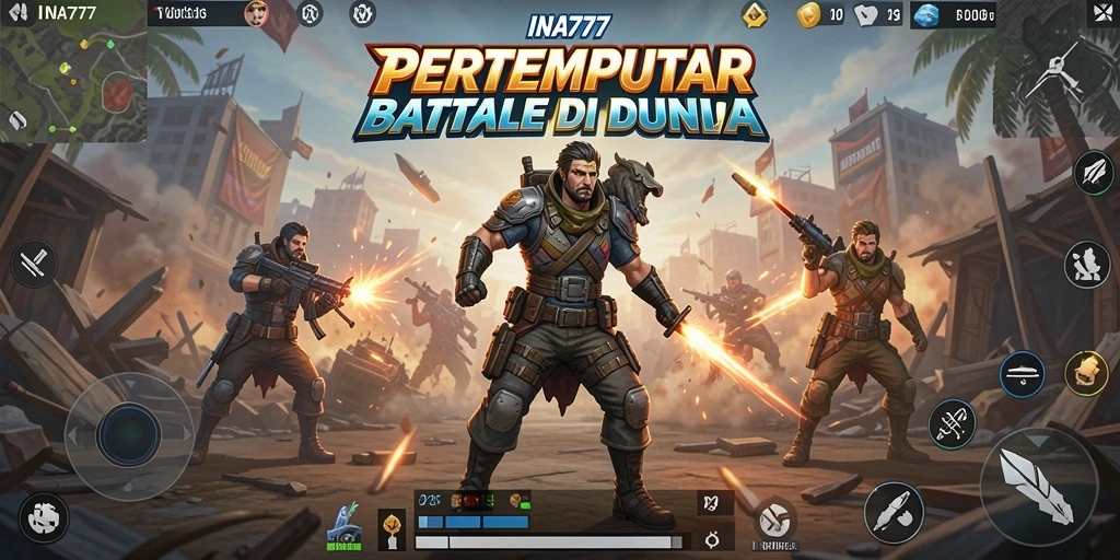 Tampilan gameplay intens di arena pertempuran INA777.