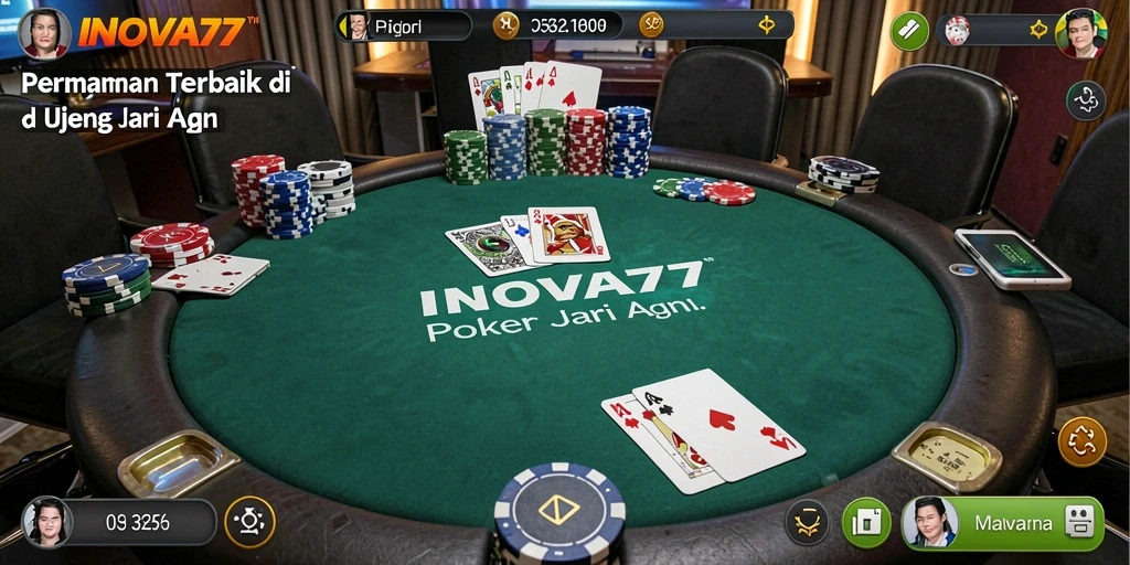 Tampilan gameplay menarik dalam permainan poker INOVA77.
