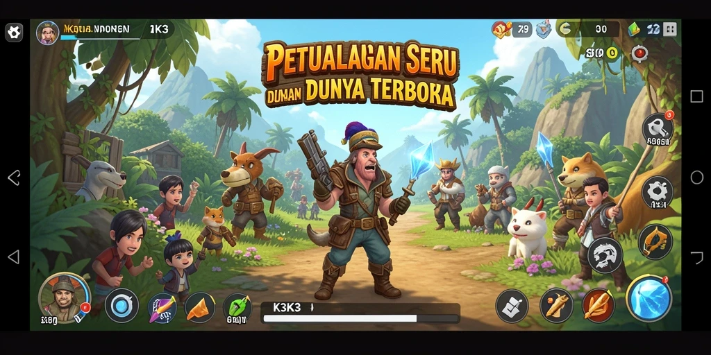 Tangkapan layar menunjukkan petualangan seru dalam gameplay Open World K3K3.