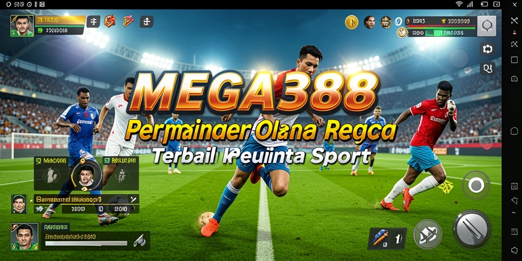 Screenshot gameplay MEGA388 menunjukkan aksi olahraga yang mendebarkan.