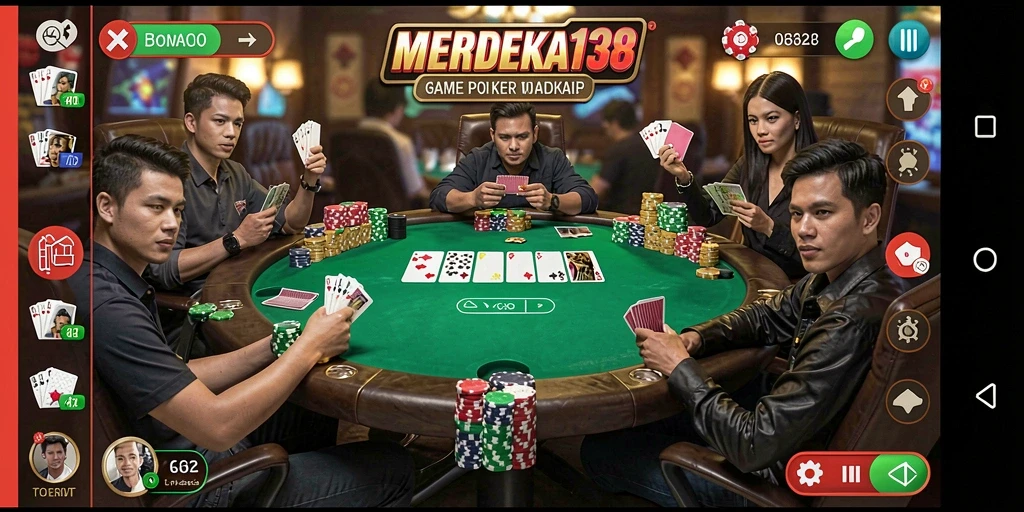 Tampilan menarik gameplay poker di MERDEKA138.