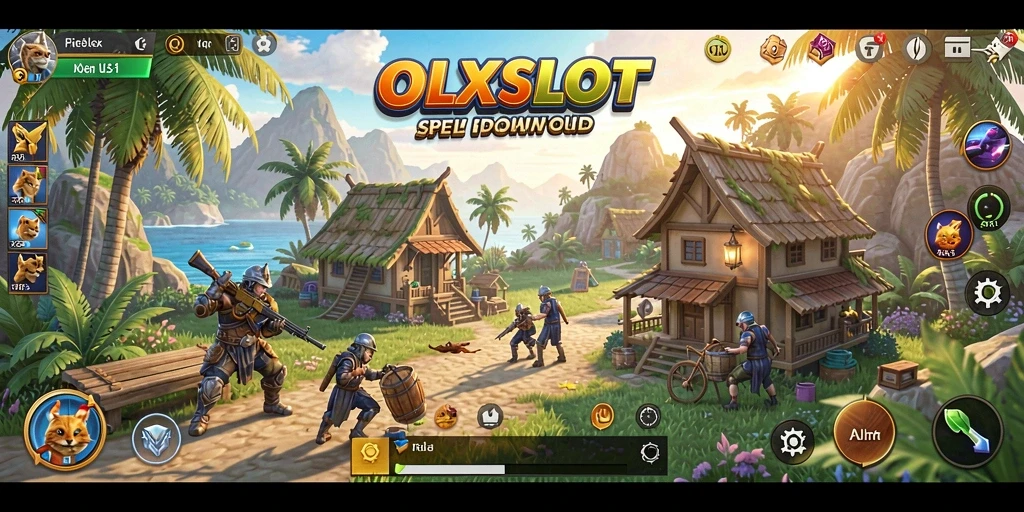 Screenshot gameplay OLXSLOT yang menampilkan eksplorasi dunia luas.