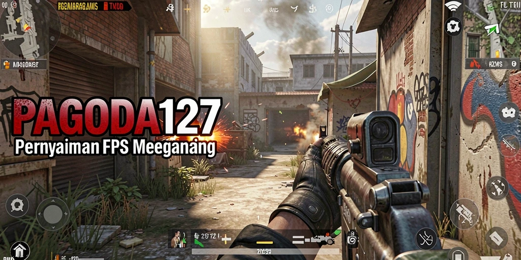 Screenshot gameplay menampilkan aksi tembak-menembak intens di PAGODA127.