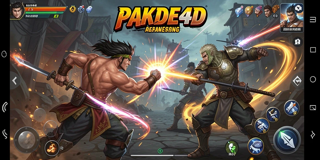 Tangkapan layar gameplay PAKDE4D menampilkan aksi pertarungan yang seru.