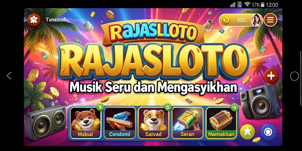 Screenshot gameplay RAJASLOTO menampilkan antusiasme pengguna dalam bermain musik.