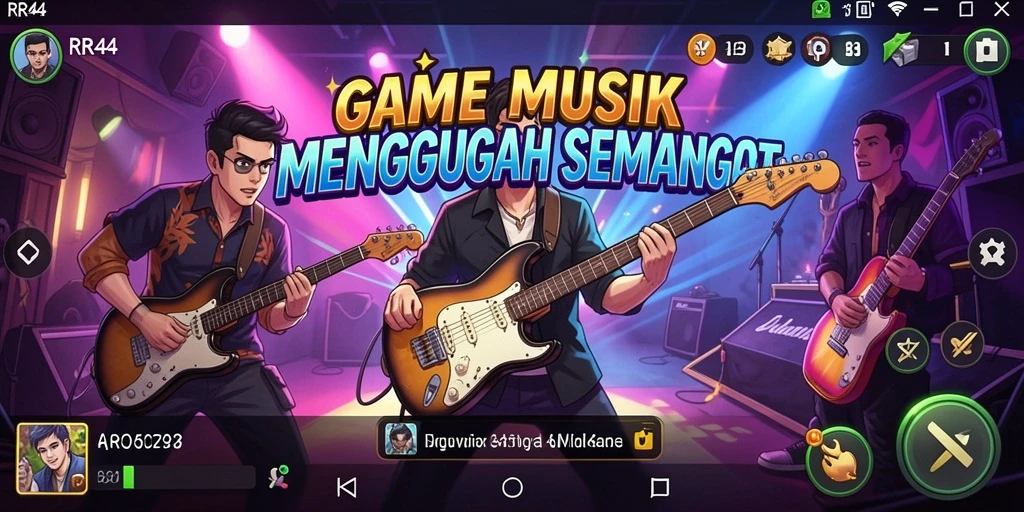 Screenshot gameplay RR44 menampilkan pemain yang asyik memainkan musik.