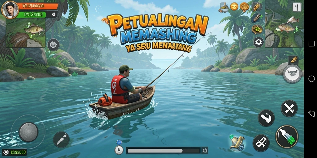 Gameplay menarik T6 saat menangkap ikan di lokasi indah.