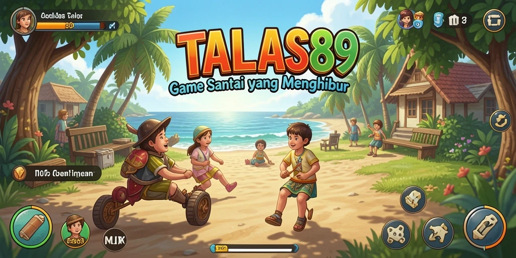 Tampilan gameplay menarik dari TALAS89 dengan grafis cerah dan level yang beragam.
