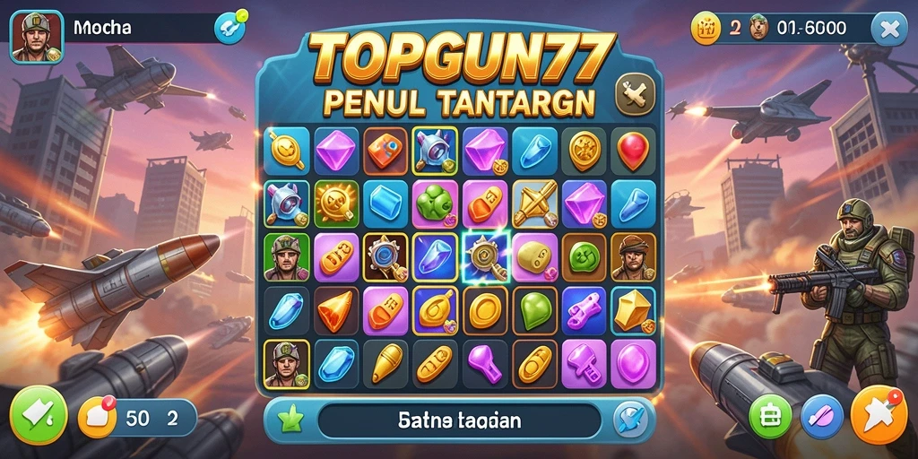 Gameplay seru dengan berbagai tantangan di TOPGUN77.